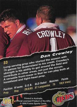 1996 Futera Rugby Union #33 Dan Crowley Back